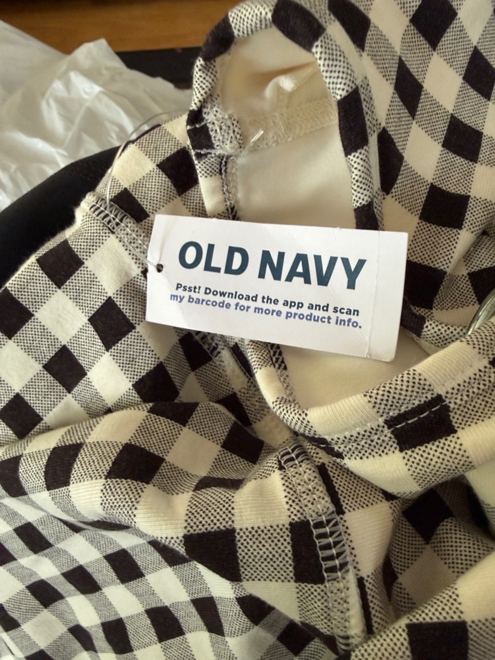 OLD NAVY Power Chill Black White Gingham Bodysuit Romper Size L - Picture 15 of 15